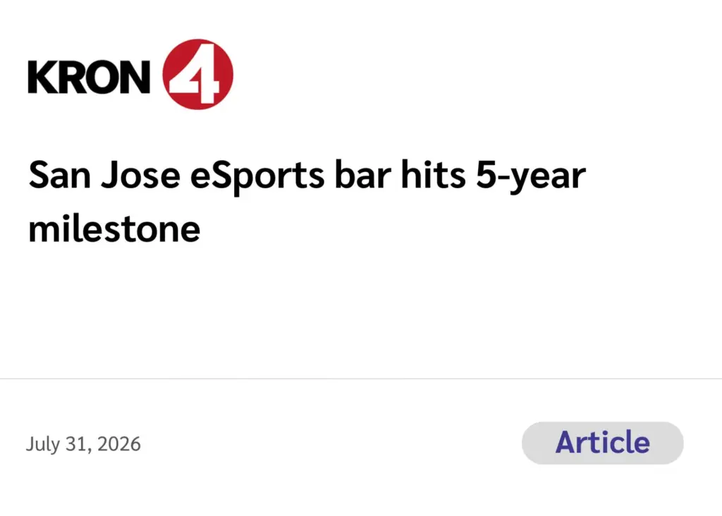 KRON 4 (Video) San Jose eSports bar hits 5-year milestone July 31, 2026