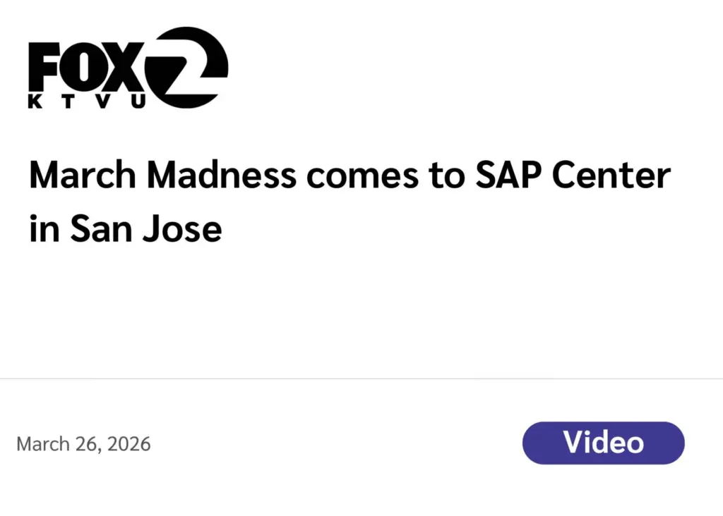 KTVU Fox 2 (Video) March Madness comes to SAP Center in San Jose