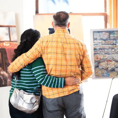 Board Members admiring the artwork